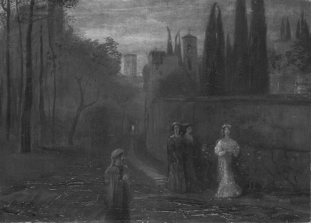 Lajos Gulácsy: Dante’s Meeting with Beatrice, cca. 1906 © Hungarian National Gallery 